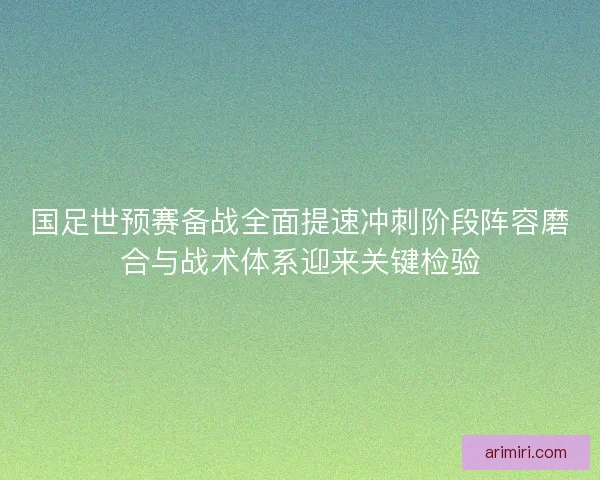 国足世预赛备战全面提速冲刺阶段阵容磨合与战术体系迎来关键检验 国足世预赛备战全面提速冲刺阶段阵容磨合与战术体系迎来关键检验
